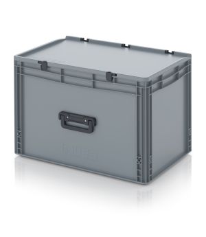 Eurobehälter Koffer 1G ED 64/42 HG 1G in silbergrau (RAL 7001), 600 × 400 mm
