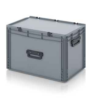 Eurobehälter Koffer 3G ED 64/42 HG 3G in silbergrau (RAL 7001), 600 × 400 mm