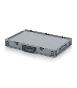 Eurobehälter Koffer 1G ED 64/75 HG 1G in silbergrau (RAL 7001), 600 × 400 mm
