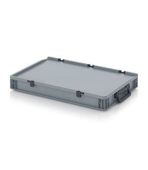 Eurobehälter Koffer 2GS ED 64/75 HG 2G in silbergrau (RAL 7001), 600 × 400 mm