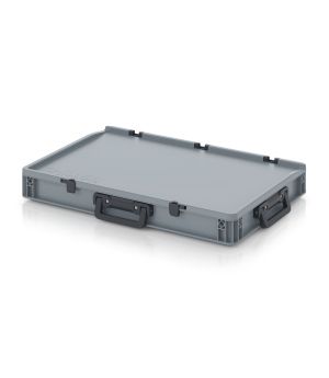 Eurobehälter Koffer 3G ED 64/75 HG 3G in silbergrau (RAL 7001), 600 × 400 mm