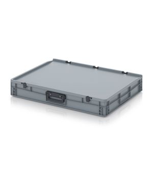 Eurobehälter Koffer 1G ED 86/12 HG 1G in silbergrau (RAL 7001), 800 × 600 mm