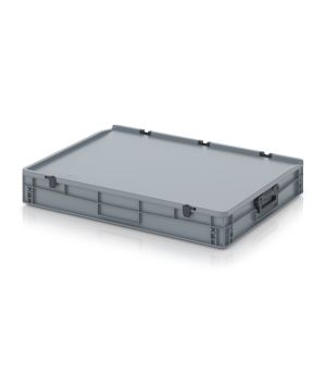 Eurobehälter Koffer 2GS ED 86/12 HG 2G in silbergrau (RAL 7001), 800 × 600 mm
