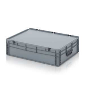 Eurobehälter Koffer 2GS ED 86/22 HG 2G in silbergrau (RAL 7001), 800 × 600 mm