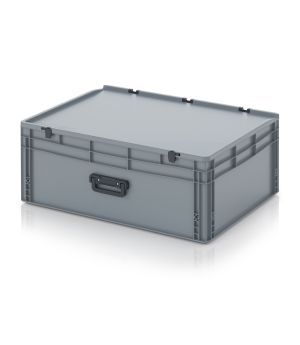 Eurobehälter Koffer 1G ED 86/32 HG 1G in silbergrau (RAL 7001), 800 × 600 mm