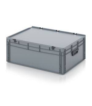 Eurobehälter Koffer 2GS ED 86/32 HG 2G in silbergrau (RAL 7001), 800 × 600 mm
