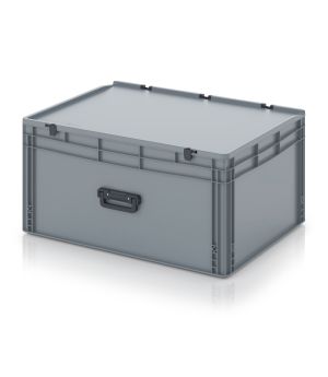 Eurobehälter Koffer 2GL ED 86/42 HG 2GL in silbergrau (RAL 7001), 800 × 600 mm