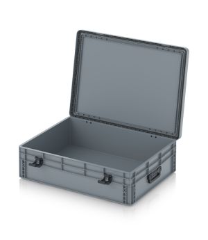 Eurobehälter mit Scharnierdeckel Pro EDP 86/22 HG 2G in silbergrau (RAL 7001), 813 × 628 mm