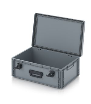 Eurobehälter mit Scharnierdeckel Pro EDP S 64/22 HG 1G in silbergrau (RAL 7001), 611 × 427 mm