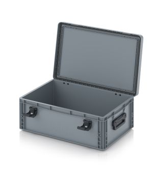 Eurobehälter mit Scharnierdeckel Pro EDP S 64/22 HG 2G in silbergrau (RAL 7001), 611 × 427 mm