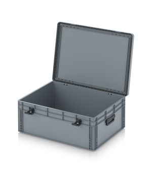 Eurobehälter mit Scharnierdeckel Pro EDP S 86/32 HG 2G in silbergrau (RAL 7001), 813 × 628 mm