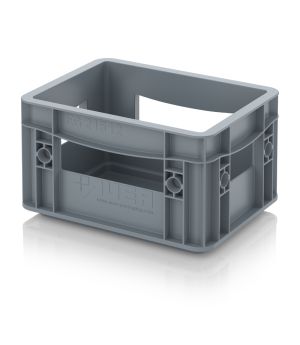 Eurobehälter geschlossen EG 21512 HO in silbergrau (RAL 7001), 200 × 150 mm