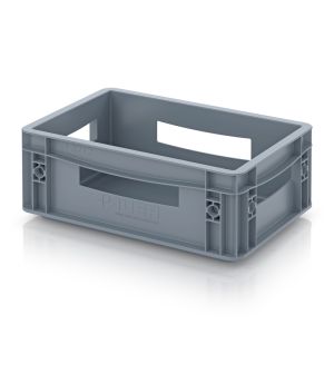 Eurobehälter geschlossen EG 32/12 HO in silbergrau (RAL 7001), 300 × 200 mm
