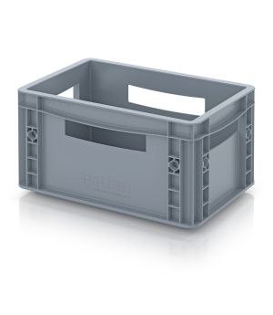 Eurobehälter geschlossen EG 32/17 HO in silbergrau (RAL 7001), 300 × 200 mm