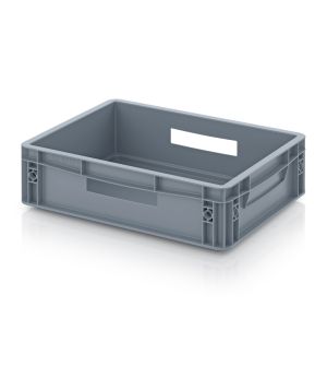 Eurobehälter geschlossen EG 43/12 HG HO in silbergrau (RAL 7001), 400 × 300 mm