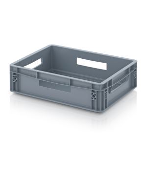 Eurobehälter geschlossen EG 43/12 HO in silbergrau (RAL 7001), 400 × 300 mm