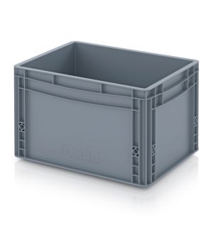Eurobehälter geschlossen EG 43/27 HG in silbergrau (RAL 7001), 400 × 300 mm