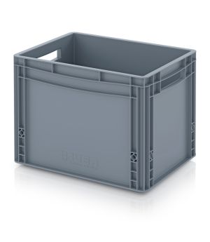 Eurobehälter geschlossen EG 43/32 in silbergrau (RAL 7001), 400 × 300 mm
