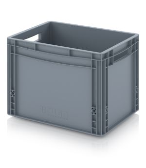 Eurobehälter geschlossen EG 43/32 VB in silbergrau (RAL 7001), 400 × 300 mm