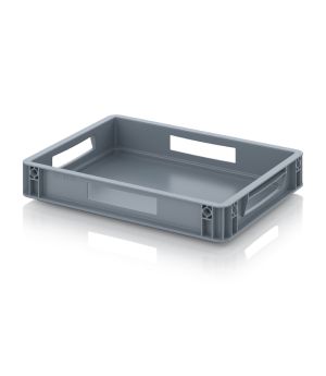 Eurobehälter geschlossen EG 43/75 HO VB in silbergrau (RAL 7001), 400 × 300 mm