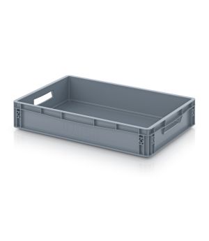 Eurobehälter geschlossen EG 64/12 in silbergrau (RAL 7001), 600 × 400 mm