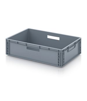 Eurobehälter geschlossen EG 64/17 HG HO in silbergrau (RAL 7001), 600 × 400 mm