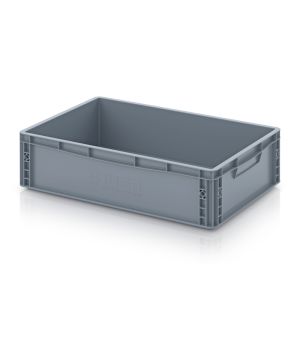 Eurobehälter geschlossen EG 64/17 HG WB in silbergrau (RAL 7001), 600 × 400 mm