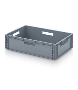 Eurobehälter geschlossen EG 64/17 HO in silbergrau (RAL 7001), 600 × 400 mm