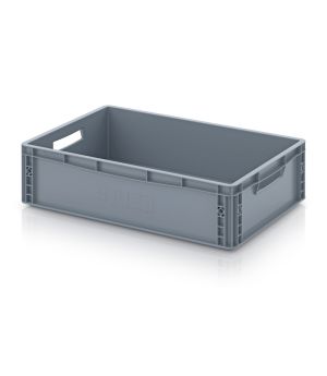 Eurobehälter geschlossen EG 64/17 WB in silbergrau (RAL 7001), 600 × 400 mm