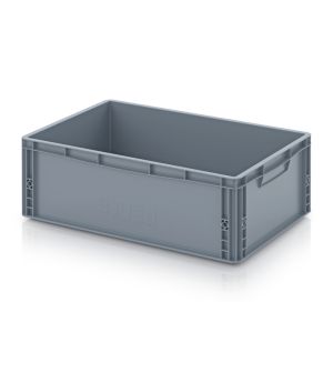 Eurobehälter geschlossen EG 64/22 HG WB in silbergrau (RAL 7001), 600 × 400 mm