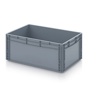 Eurobehälter geschlossen EG 64/27 HG WB in silbergrau (RAL 7001), 600 × 400 mm