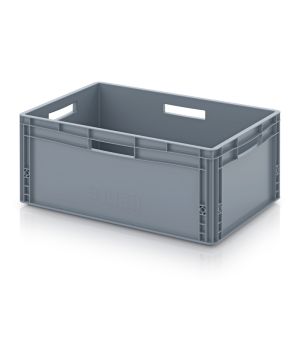 Eurobehälter geschlossen EG 64/27 HO in silbergrau (RAL 7001), 600 × 400 mm