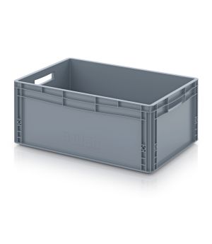 Eurobehälter geschlossen EG 64/27 WB in silbergrau (RAL 7001), 600 × 400 mm