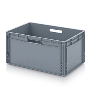 Eurobehälter geschlossen EG 64/32 HG HO in silbergrau (RAL 7001), 600 × 400 mm