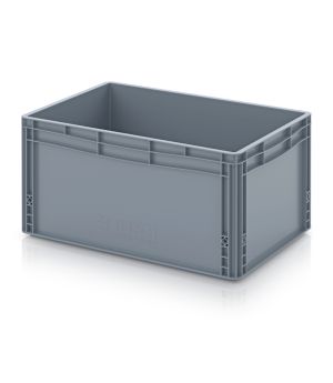 Eurobehälter geschlossen EG 64/32 HG WB in silbergrau (RAL 7001), 600 × 400 mm