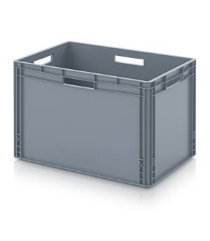 Eurobehälter geschlossen EG 64/42 HO in silbergrau (RAL 7001), 600 × 400 mm