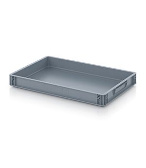 Eurobehälter geschlossen EG 64/75 HG WB in silbergrau (RAL 7001), 600 × 400 mm