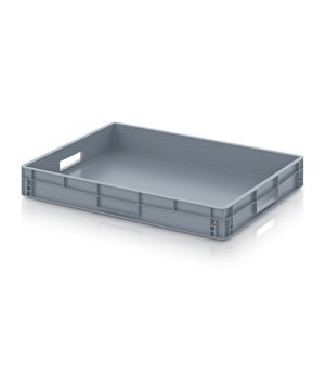 Eurobehälter geschlossen EG 86/12 in silbergrau (RAL 7001), 800 × 600 mm