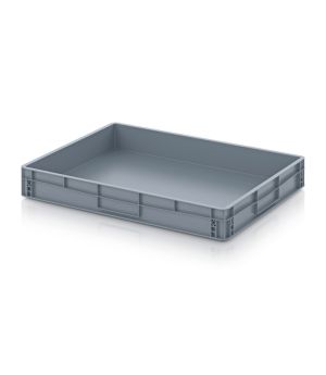 Eurobehälter geschlossen EG 86/12 HG in silbergrau (RAL 7001), 800 × 600 mm