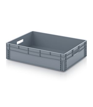 Eurobehälter geschlossen EG 86/22 in silbergrau (RAL 7001), 800 × 600 mm