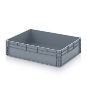 Eurobehälter geschlossen EG 86/22 HG in silbergrau (RAL 7001), 800 × 600 mm
