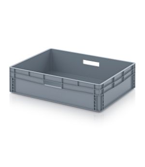 Eurobehälter geschlossen EG 86/22 HG HO in silbergrau (RAL 7001), 800 × 600 mm