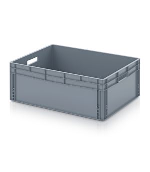 Eurobehälter geschlossen EG 86/32 in silbergrau (RAL 7001), 800 × 600 mm