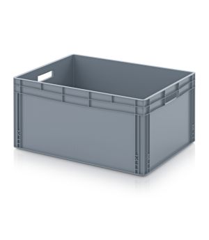 Eurobehälter geschlossen EG 86/42 in silbergrau (RAL 7001), 800 × 600 mm