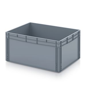 Eurobehälter geschlossen EG 86/42 HG in silbergrau (RAL 7001), 800 × 600 mm
