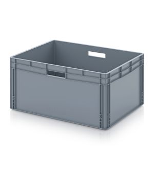 Eurobehälter geschlossen EG 86/42 HG HO in silbergrau (RAL 7001), 800 × 600 mm