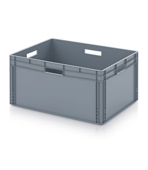 Eurobehälter geschlossen EG 86/42 HO in silbergrau (RAL 7001), 800 × 600 mm
