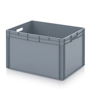 Eurobehälter geschlossen EG 86/52 in silbergrau (RAL 7001), 800 × 600 mm