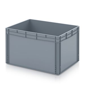 Eurobehälter geschlossen EG 86/52 HG in silbergrau (RAL 7001), 800 × 600 mm