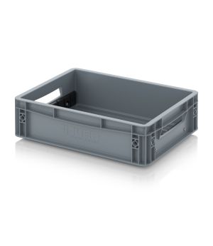 Eurobehälter mit Längsteiler EG GEF LT 4312 in silbergrau (RAL 7001), 400 × 300 mm